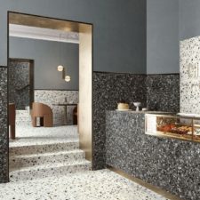 Carrelage mosaïque pour salle de bain effet terrazzo