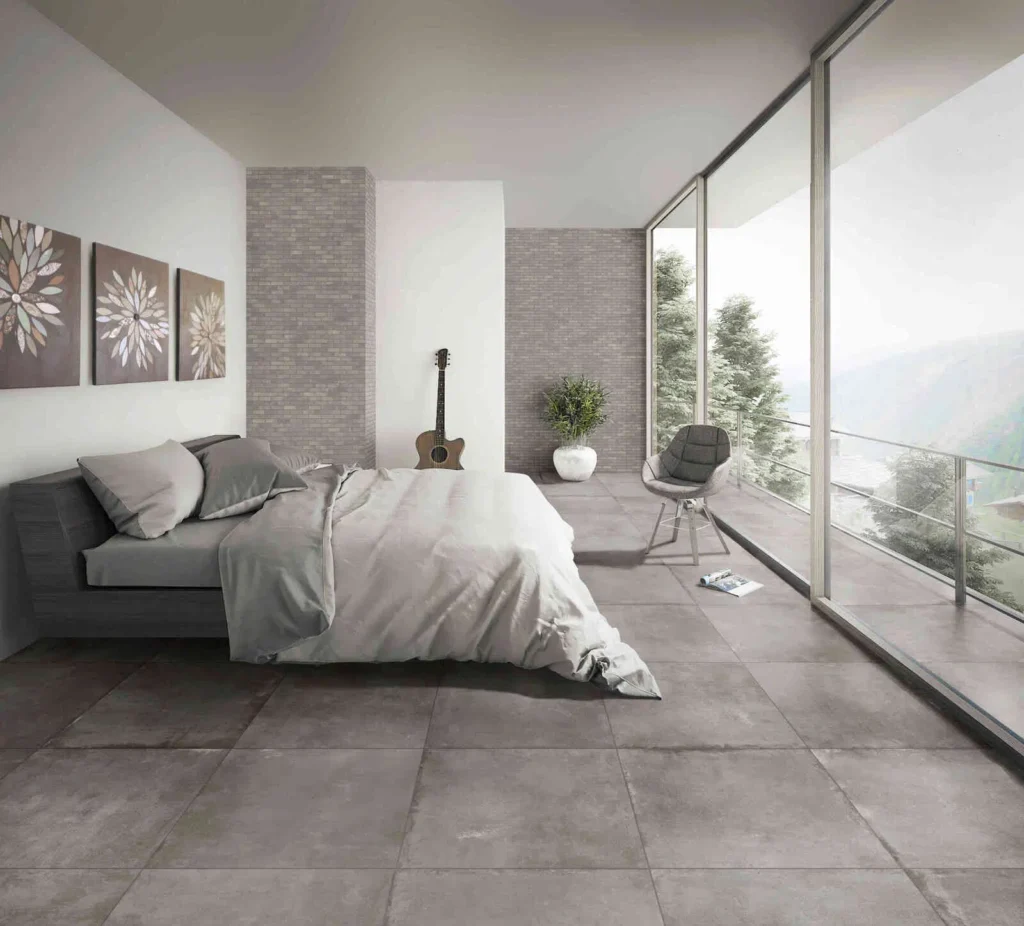 chambre imitation beton gris