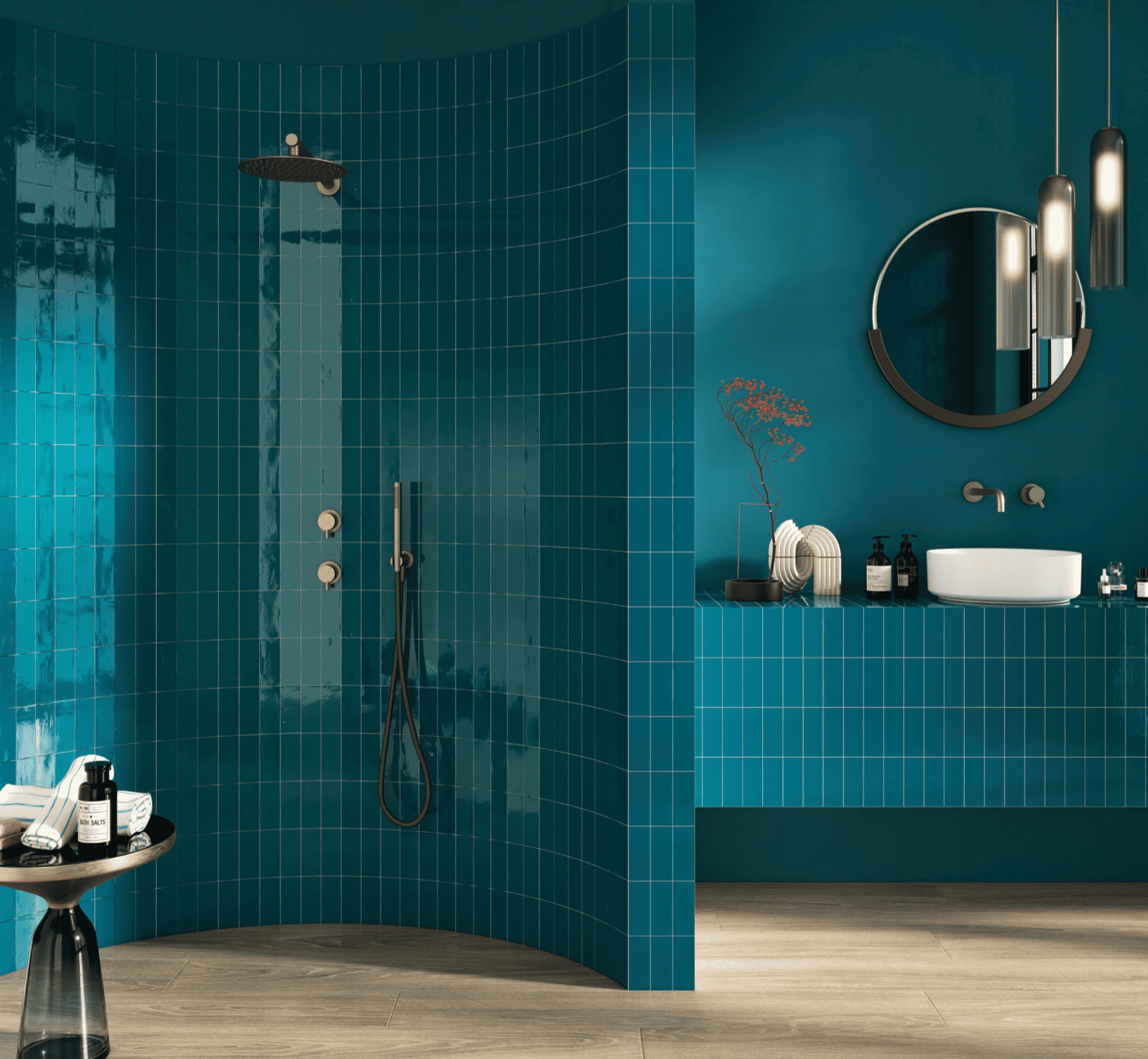 salle de bain coloré - inspiration